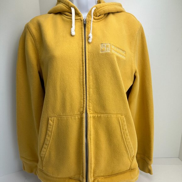 Lands' End Serious Sweats Fleece Full Zip Hoodie Yellow Men’s Size Small 34-36 - Picture 2 of 6